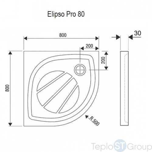 Душевой поддон Ravak Elipso Pro 80x80 XA234401010 - купить с доставкой по России фото 4