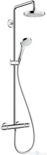 Душевая стойка Hansgrohe Croma Select S 27253400, Showerpipe 180 2jet с термостатом, белый/хром - купить с доставкой по России