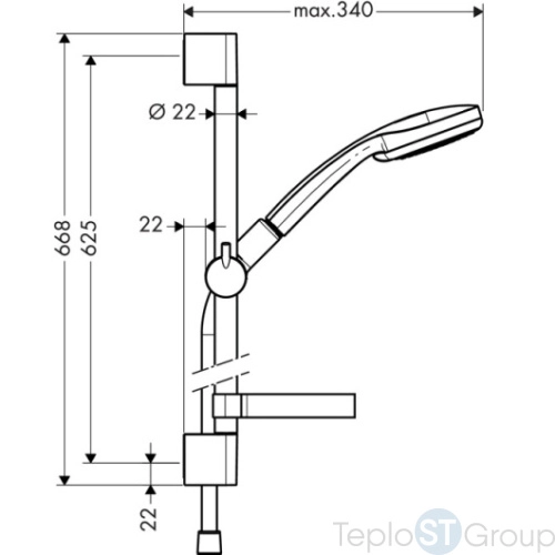 Душевой гарнитур Hansgrohe Croma 100 Vario 27772000 Unica'C - купить с доставкой по России фото 2