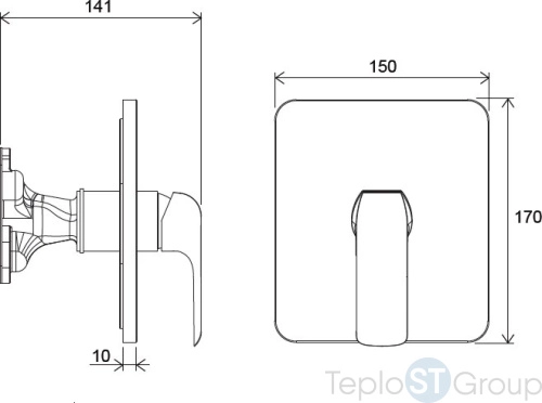 Смеситель настенный для R-box Ravak Flat FL 066.00 X070124 без переключателя - купить с доставкой по России фото 2