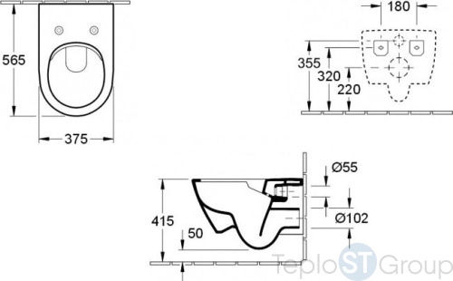 Подвесной унитаз Villeroy & Boch Subway 2.0 с микролифтом, безободковый 5614R2R1 - купить с доставкой по России фото 3