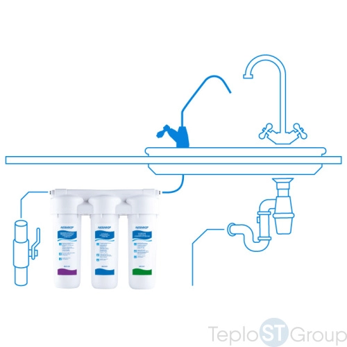 Фильтр под кран питьевой воды 3-х ступ. Аквафор Трио Fe см./элем. B510-08-02-07 для мягкой воды 201985 - купить с доставкой по России фото 2