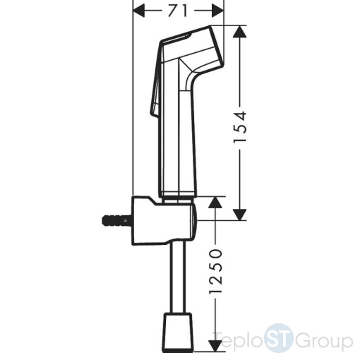 Гигиенический ручной душ Hansgrohe 1jet S 29234000 со шлангом 125 см и держателем, хром - купить с доставкой по России фото 2