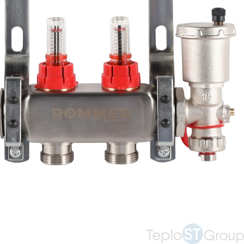 Rommer RMS-1210-000002 Rommer Коллектор из нержавеющей стали в сборе с расходомерами 2 вых. - купить с доставкой по России фото 7