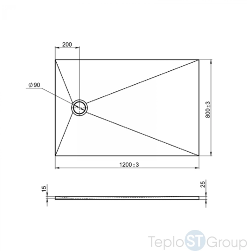 Душевой поддон Jacob Delafon Tolbiac 120x80 E6D331RU-NGM, черный матовый - купить с доставкой по России фото 3