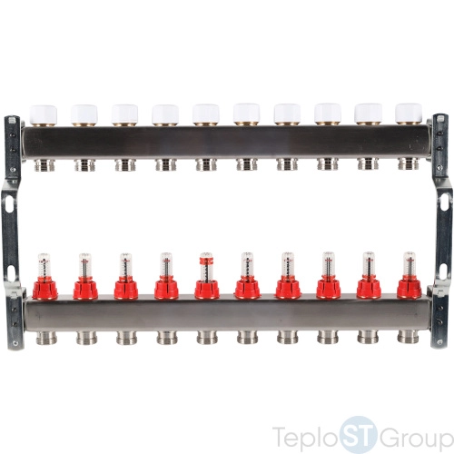 Rommer RMS-1200-000010 Rommer Коллектор из нержавеющей стали с расходомерами 10 вых. - купить с доставкой по России фото 12