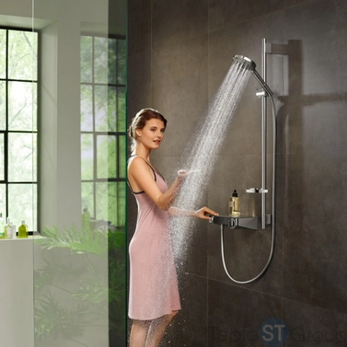 Душевой набор Hansgrohe Raindance Select S 27667000, 120 3jet PowderRain со штангой 90 см, хром - купить с доставкой по России фото 4