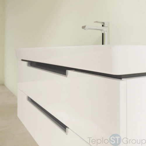 Тумба под раковину Villeroy & Boch Subway 2.0 987 x 420 x 449 mm A69000DH 2 выдвижных ящика,  Glossy White - купить с доставкой по России фото 5