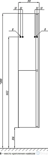 Шкаф Акватон Рене 31х169 1A222003NRC80 - купить оптом у дилера TeploSTGroup по всей России ✅ ☎ 8 (800) 600-96-13 фото 2