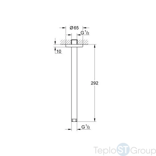 Душевой кронштейн потолочный 292мм GROHE Rainshower neutral 28497000 хром - купить с доставкой по России фото 3