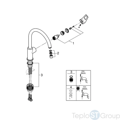 Смеситель для кухни Grohe BauLoop 31368001 - купить с доставкой по России фото 4