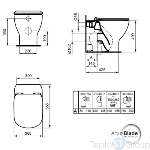 Унитаз приставной Ideal Standard Tesi AquaBlade T007701 - купить с доставкой по России фото 3