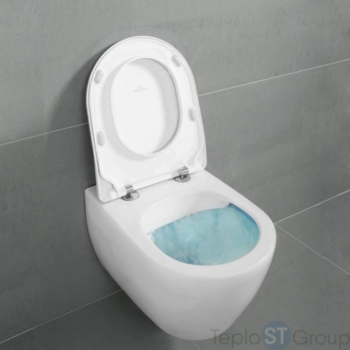 Подвесной унитаз Villeroy & Boch Subway с микролифтом, безободковый 5614R201 - купить оптом у дилера TeploSTGroup по всей России ✅ ☎ 8 (800) 600-96-13 фото 5