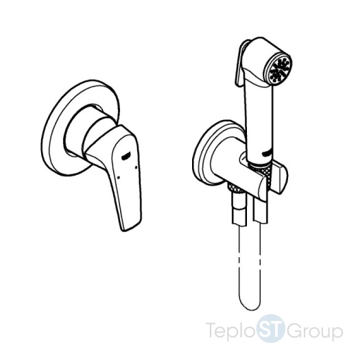 Готовый комплект для гигиенического душа скрытого монтажа GROHE BauFlow 29328000, хром - купить с доставкой по России фото 3