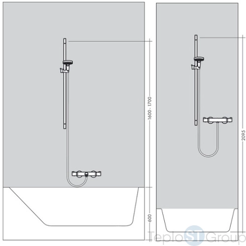 Душевой набор Hansgrohe Croma Select E 26594400, 1jet со штангой 90 см, белый/хром - купить с доставкой по России фото 3