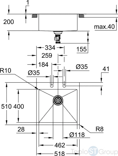 Мойка кухонная Grohe K800 31583SD1 нержавеющая сталь - купить с доставкой по России фото 3