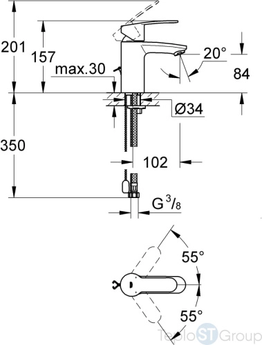 Смеситель для раковины Grohe Eurostyle Cosmopolitan 3355720E - купить с доставкой по России фото 2