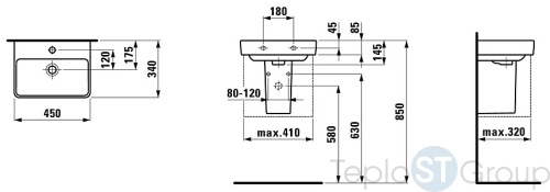 Раковина подвесная Laufen Pro S 45 8.1596.1.000.104.1 белая - купить оптом у дилера TeploSTGroup по всей России ✅ ☎ 8 (800) 600-96-13 фото 3