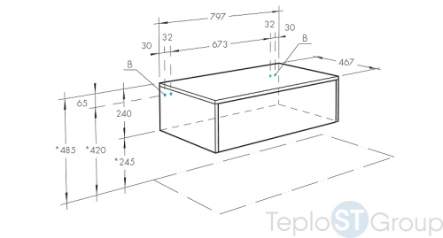Комод Aquaton Сакура 800x460 1A236603SKW80 белый глянец - купить оптом с доставкой по России фото 3
