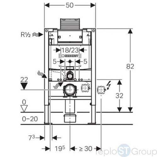 Инсталляция для унитаза Geberit Duofix Omega h82 111.003.00.1 - купить оптом у дилера TeploSTGroup по всей России ✅ ☎ 8 (800) 600-96-13 фото 4