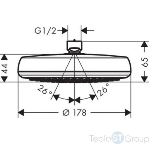 Верхний душ Hansgrohe Crometta 160 1jet 26577400 белый/хром - купить оптом у дилера TeploSTGroup по всей России ✅ ☎ 8 (800) 600-96-13 фото 4