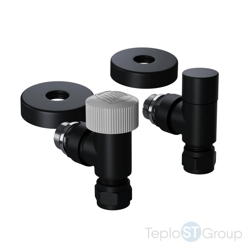 Набор термостатический угловой Royal Thermo Design Pro 15мм М30х1,5 (Черный) - купить оптом с доставкой по России фото 8