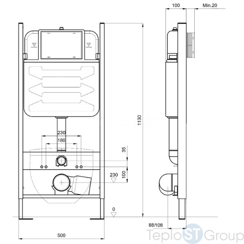 Унитаз с инсталляцией Set Aquatek Либра N рама INS-0000012+унитаз Либра New AQ0530N-00 - купить с доставкой по России фото 3