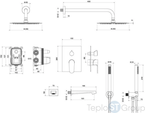 Душевая стойка Aquatek Оберон AQ1273CR хром - купить с доставкой по России фото 3