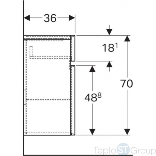 Шкаф Geberit Renova Plan 39x70 869020000 белый - купить оптом у дилера TeploSTGroup по всей России ✅ ☎ 8 (800) 600-96-13 фото 3