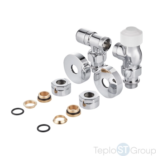 Набор термостатический для радиатора осевой Royal Thermo Design Pro 15 мм М30х1,5 (Хром) - купить оптом с доставкой по России фото 4