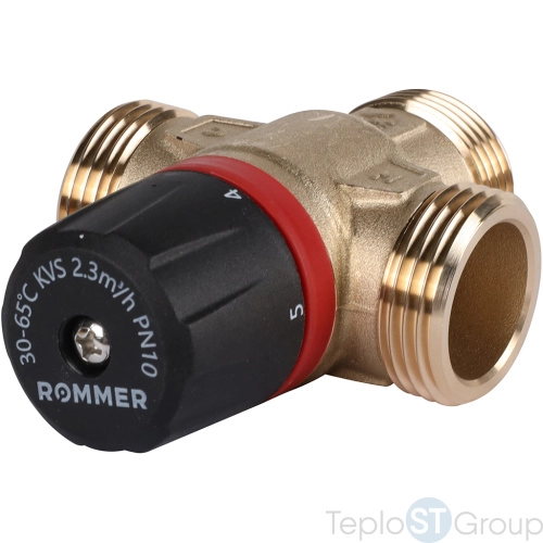 Rommer RVM-1131-236525 Термостатический смесительный клапан для систем отопления и ГВС 1  НР 30-65°С KV 2,3 (центральное смешивание) - купить оптом с доставкой по России фото 5