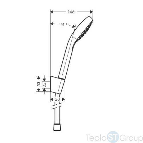 Душевой набор Hansgrohe Croma Select S 26411400 Vario с держателем и шлангом 160 см, белый/хром - купить оптом у дилера TeploSTGroup по всей России ✅ ☎ 8 (800) 600-96-13 фото 2