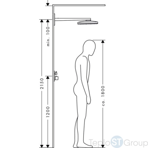 Верхний душ Hansgrohe Rainmaker Select 460 1jet 24003400 с держателем, белый/хром - купить с доставкой по России фото 4