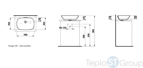 Раковина накладная Laufen Ino 50 8.1230.2.000.109.1 белая - купить оптом у дилера TeploSTGroup по всей России ✅ ☎ 8 (800) 600-96-13 фото 3