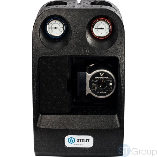 Stout SDG-0014 Насосная группа для твердотопливных котлов 1" с насосом Grundfos UPSO 25-65 в теплоизоляции - купить оптом с доставкой по России фото 11