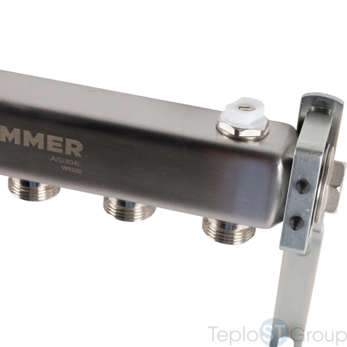 Rommer RMS-4401-000005 Rommer Коллектор из нержавеющей стали для радиаторной разводки 5 вых. - купить оптом у дилера TeploSTGroup по всей России ✅ ☎ 8 (800) 600-96-13 фото 3