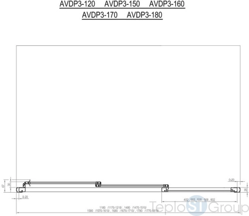 Шторка для ванны Ravak AVDP3 180 Supernova (белый + райн) 40VY010241 - купить с доставкой по России фото 3