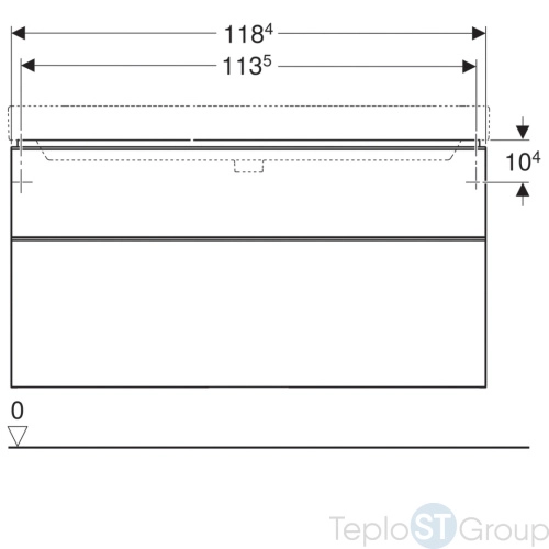 Тумба под раковину Geberit Smyle Square 118 см 500.355.JK.1 лава / лакированный матовый - купить с доставкой по России фото 4