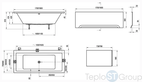 Акриловая ванна 170x75 Ravak Formy 01 Slim C691300000 белая - купить оптом у дилера TeploSTGroup по всей России ✅ ☎ 8 (800) 600-96-13 фото 4