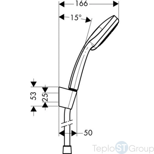 Душевой набор Hansgrohe Croma 100 27593000, Multi с держателем и шлангом 125 см, хром - купить с доставкой по России фото 2