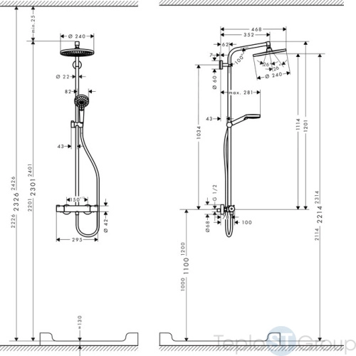 Душевая стойка Hansgrohe Crometta S 240 1jet Showerpipe 27267000 хром - купить с доставкой по России фото 4