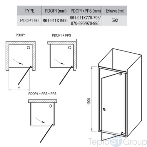 Душевая дверь Ravak Pivot 90x190 03G70C00Z1 - купить с доставкой по России фото 3