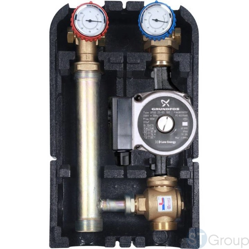 Stout SDG-0014 Насосная группа для твердотопливных котлов 1" с насосом Grundfos UPSO 25-65 в теплоизоляции - купить с доставкой по России