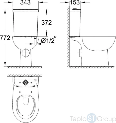 Бачок для унитаза Grohe BauCeramic 39436000 - купить с доставкой по России фото 3