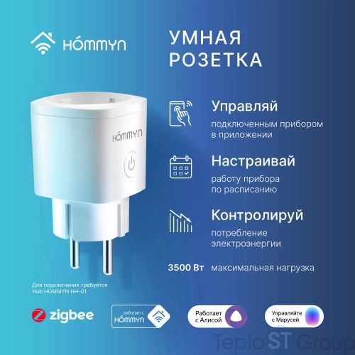 Розетка умная HOMMYN Smart Plug RKNZ01 - купить оптом у дилера TeploSTGroup по всей России ✅ ☎ 8 (800) 600-96-13 фото 8