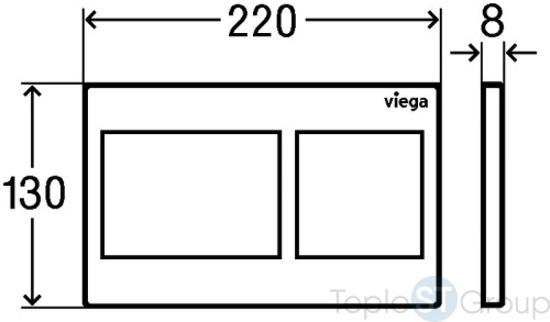 Кнопка смыва Viega Prevista 773236 хром - купить с доставкой по России фото 2