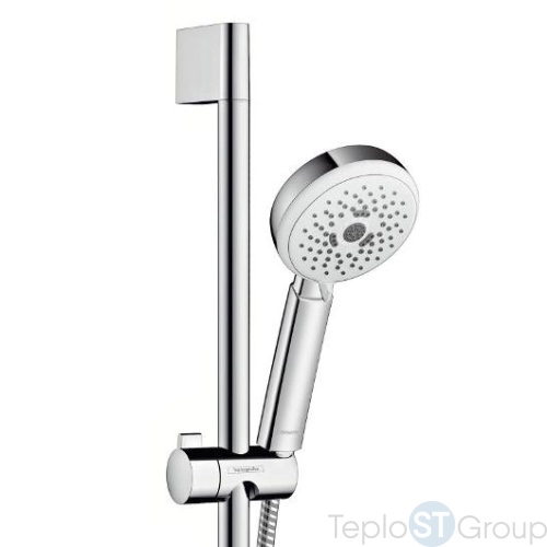 Душевой набор Hansgrohe Crometta 100 26656400, Multi со штангой 90 см, белый/хром - купить с доставкой по России фото 2