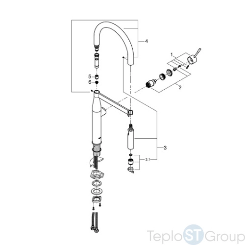 Смеситель для кухни Grohe Essence 30294A00 темный графит - купить с доставкой по России фото 4