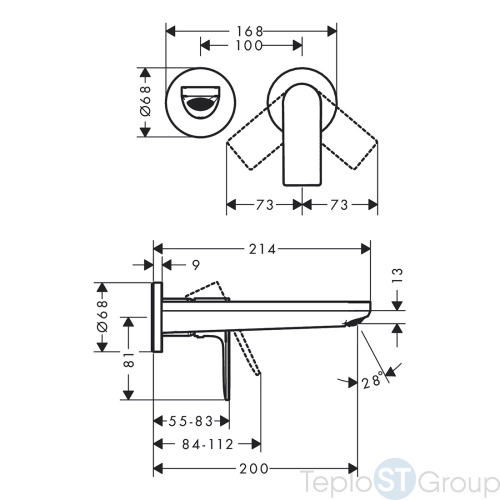 Смеситель для раковины Hansgrohe Rebris E 72568670, черный матовый - купить оптом у дилера TeploSTGroup по всей России ✅ ☎ 8 (800) 600-96-13 фото 3