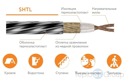 Секция нагревательная кабельная 20SHTL-2-1700-040 - купить оптом с доставкой по России фото 2
